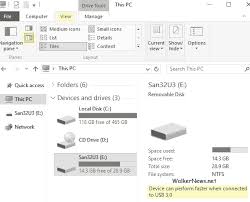 A usb 3.0 port will be marked either by a blue color on the port itself, or by markings next to the port; How To Identify A Usb 3 0 Flash Drive In Windows File Explorer Walker News