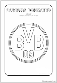 Clean sheet soccer coloring sheets (01)! Borussia Dortmund Coloring Pages German Bundesliga Team Logos Coloring Pages Coloring Pages For Kids And Adults