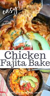 Easy Chicken Fajitas Bake Low Carb And Keto Seeking Good Eats Recipe Chicken Recipes Casserole Mexican Food Recipes Low Carb Chicken Casserole Recipes