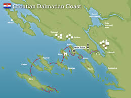 Detailed road map of the croatian coast. Dalmatian Coast Long Swims Croatia Croatia Swimtrek