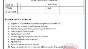 Ulangan harian kelas 4 tema 5 subtema 2. Soal Uh Ph Kelas 6 Tema 5 Kurikulum 2013 Revisi 2018 Guru Maju