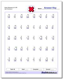 Special Series Multiplication Worksheets Squares Cubes And Powers Of Two These M Free Multiplication Worksheets Multiplication Worksheets Multiplication Free