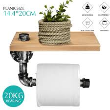 Iron pipe toilet paper holder. Industrial Silver Urban Rustic Iron Pipe Toilet Paper Roller Holder Bathroom Wood Shelf Storage Alexnld Com