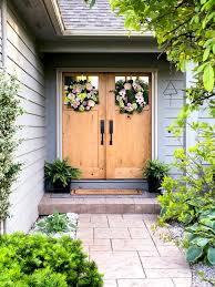 Vertical panels are always a good choice of front door design. Simple Summer Decorations Home Tour Grace In My Space