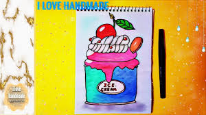 draw delicious and sweetness ice cream رسم كوب أيس كريم كيوت بإحترافي handmade enamel pins accessories