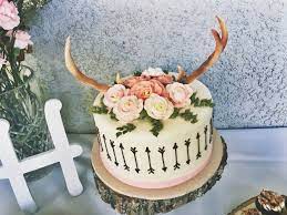 Baby Shower Cake Antlers Babygirl Babyshower Arrow Deer Baby Shower Cake Shower Cakes Baby Shower Cakes