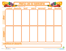 Vous êtes (très) nombreux à me demander un fichier du tableau vierge que vous pourriez. Menus De La Semaine A Imprimer Plannings Vierges Pdf Nutrition Menu Planner