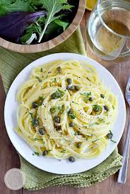 pasta with garlic butter caper sauce iowa girl eats recipe recipes lemon pasta food