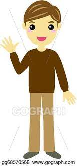 Vector Stock A Man Waving Clipart Illustration Gg68570568 Gograph Man greeting waving hand to say hello welcome vector.