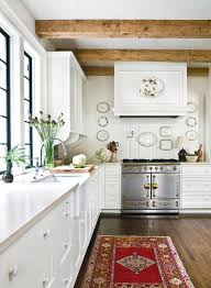 See more ideas about kitchen remodel, kitchen cabinets, kitchen redo. Love The Stove Dark Wood Floors Lighter Wood Beams White Cream Cabinets Farmhouse Kitchen Inspiration Kitchen Inspirations Home Kitchens