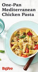 One Pan Mediterranean Chicken Pasta Recipe Chicken Spaghetti Recipes Recipes Mediterranean Chicken