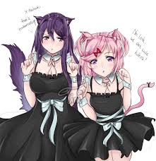 Natsuki And Yuri By Tini Doki Doki Literature Club Literature Club Neko Girl Literature