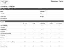 Easy Employee Evaluation Form Word Pdf Print Download
