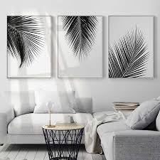 Bedroom Black And White Wall Painting Designs Black White Leaves Evasdecor Com Wall Painting Decor Living Room Pictures Home Decor
