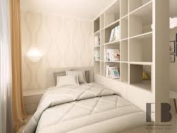 Transform bed into a daybed: Small Studio Apartment Interior Design Elena Bondina