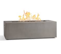 This rectangular outdoor fire pit boasts of providing up to 60,000 btu of heat to warm everyone around it. Abbott Concrete 60 X 30 Rectangular Natural Gas Fire Pit Table Pottery Barn