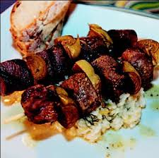 Moroccan lamb skewers with couscous. Moroccan Spiced Lamb Kebabs