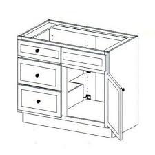 Features a door with oil rubbed bronze hardware. 36 Vanity With Side Drawers On The Left 34 5 H