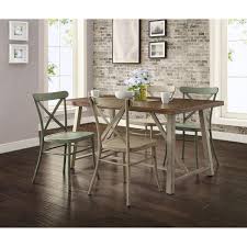 Better Homes And Gardens Collin Wood And Metal Dining Table Walmart Com Metal Dining Table White Dining Chairs Rustic Dining Room