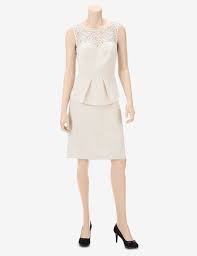 Scarlet Nite Gold Jacquard Lace Yoke Peplum Sheath Dress Misses Cocktail Dresses Stage Stores Dresses Sheath Dress Fashion