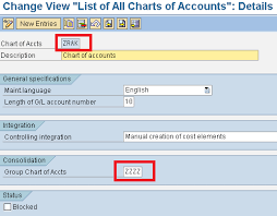 what is the need for group chart of account how group chart