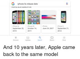 Iphone 5s Release Date Iphone 5 September 21 2012 Iphone Iphone 5c September 20 2013 Iphone 4s October 14 2011 June 29 2007 Discover Updates Search Recent More Apple Meme On Me Me