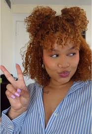 Space Bun with Bangs Curly Hair