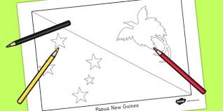 National football theme on green grass. Papua New Guinea Flag Colouring Sheet Teacher Made