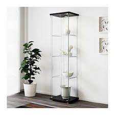 Detolf Vitrinekast Zwartbruin 43x163 Cm Armoire Avec Portes Vitrees Vitrine Verre Porte Verre
