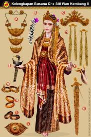 Ada sebuah kisah tentang satu susuk tubuh bernama adruja wijayamala singa. Busana Tradisi Wanita Melayu Kelantan Kurun Ke 16 18 Busana Cik Siti Wan Kembang A Dokoh B Bun Ancient Dress Traditional Outfits Traditional Fashion