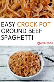 A Tasty And Easy Crock Pot Spaghetti Recipe Made With Ground Beef Spaghetti Pasta Onion Garlic Spaghetti Recipes Crockpot Spaghetti Slow Cooker Ground Beef
