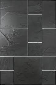 Rustic Black Slate Modular Uncalibrated Tile Rustic Black Modern Floor Tiles Stone Walls Interior
