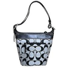 Black And White Coach Purse Coach Purse Handbag Sig Duff Bucket Signature Jacquard Black White F13358 W044 Purses And Handbags Coach Purses Purses