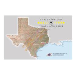 Image of path of totality over Texas