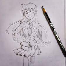 ran mouri pencil drawings drawings detective conan