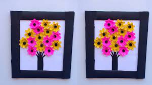 Diy Easy Paper Flower Wall Hanging Decoration Diy Room Decor Crafts In 2021 Hanging Decorations Diy Paper Flowers Craft Paper Flower Wall