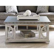 The legs feature a cool design and instantly update the look of the traditional coffee table. Lexington Oyster Bay Litchfield Metal Top Coffee Table In Oyster