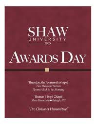 2016 Awards Day Program by Shaw University
