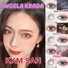 ORIGINAL Angela Krada 15mm Contact Lens (No Power & With Power) Brown Pink  Grey Contact Lens