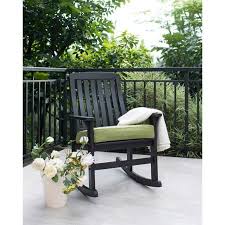 Better Homes Gardens Delahey Cushioned Outdoor Wood Rocking Chair Walmart Com Rocking Chair Porch Outdoor Rocking Chairs Porch Furniture