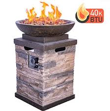 Learning how to use lava rocks for a fire pit is vital. Bond Manufacturing 63172 Newcastle Propane Firebowl Column Realistic Look Firepit Heater Lava Rock 40 000 Btu Outdoor Gas Fire Pit 20 Lb Natural Stone Outdoo Gas Fire Pits Outdoor Portable Fire Pits Gas Firepit