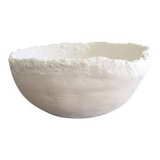 Modern White Raw Plaster Decorative Round Bowl In 2020 Decorative Bowls Raw Decor Bowl