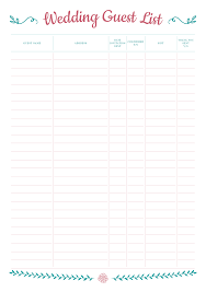 Printable Wedding Guest List With Gift Section Pdf Download Wedding Guest List Wedding Guest List Template Guest List Template