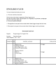 Arsip contoh program kerja kegiatan ekstra kurikuler pramuka implementasi kurikulum 2013. Doc English Club Sarah Fonda Academia Edu