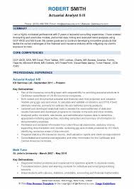 actuarial analyst resume samples