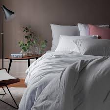 Parure De Lit En Pur Coton Lave Biologique Souffle Plusieurs Coloris En 2020 Parure De Lit Draps De Lit Housse De Couette Grise