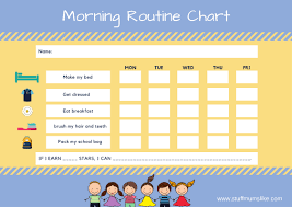 kids morning routine checklist with free printable stuff