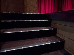 Steel Stair Nosing With Led Profile Architectural Step Lighting Tivoli Step Lighting Home Theater Lighting Home Theater