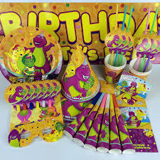 Sing along to the barney theme song and the i love you song. Kawaii Barney Character Theme Party Supplies Birthday Party Decoration For 6 People Favors And Gifts Disposable Set Sr064 Themed Party Birthday Partyparty Supplies Birthday Aliexpress