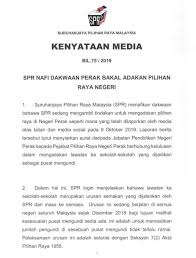 Semakan daftar pemilih prn sabah 2020 pusat mengundi rakyat news. Spr Nafi Dakwaan Pilihan Raya Negeri Di Perak Nasihatkan Media Rujuk Dulu Sebelum Sebar Berita